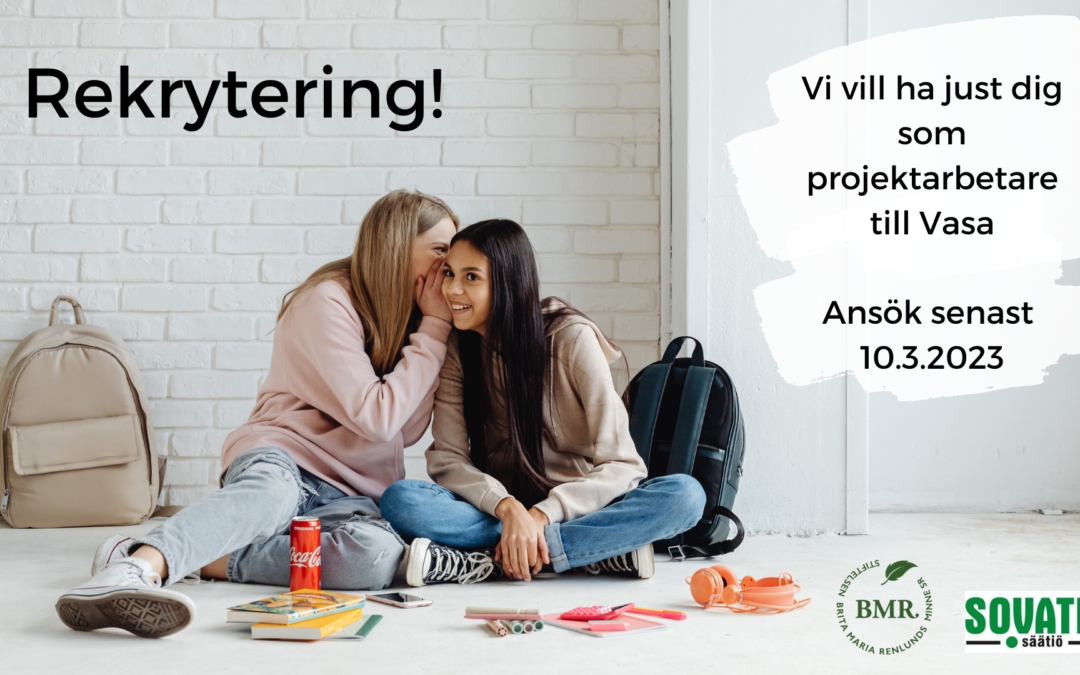 Vi söker en en deltidsanställd till ett nytt projekt. Projektarbetaren är stationerad i Vasa. Ansök senast 10.3.2023.
