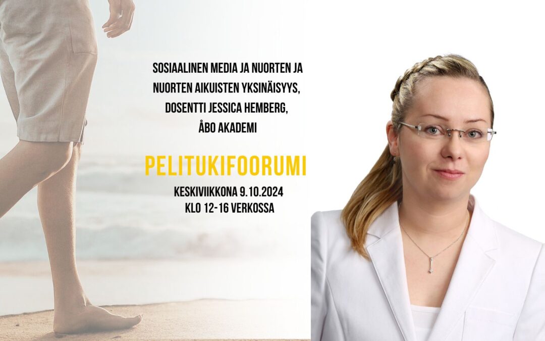 Tervetuloa Pelitukifoorumiin kuuntelemaan dosentti Jessica Hellbergin puheenvuoroa 9.10.2024 klo 12-16.