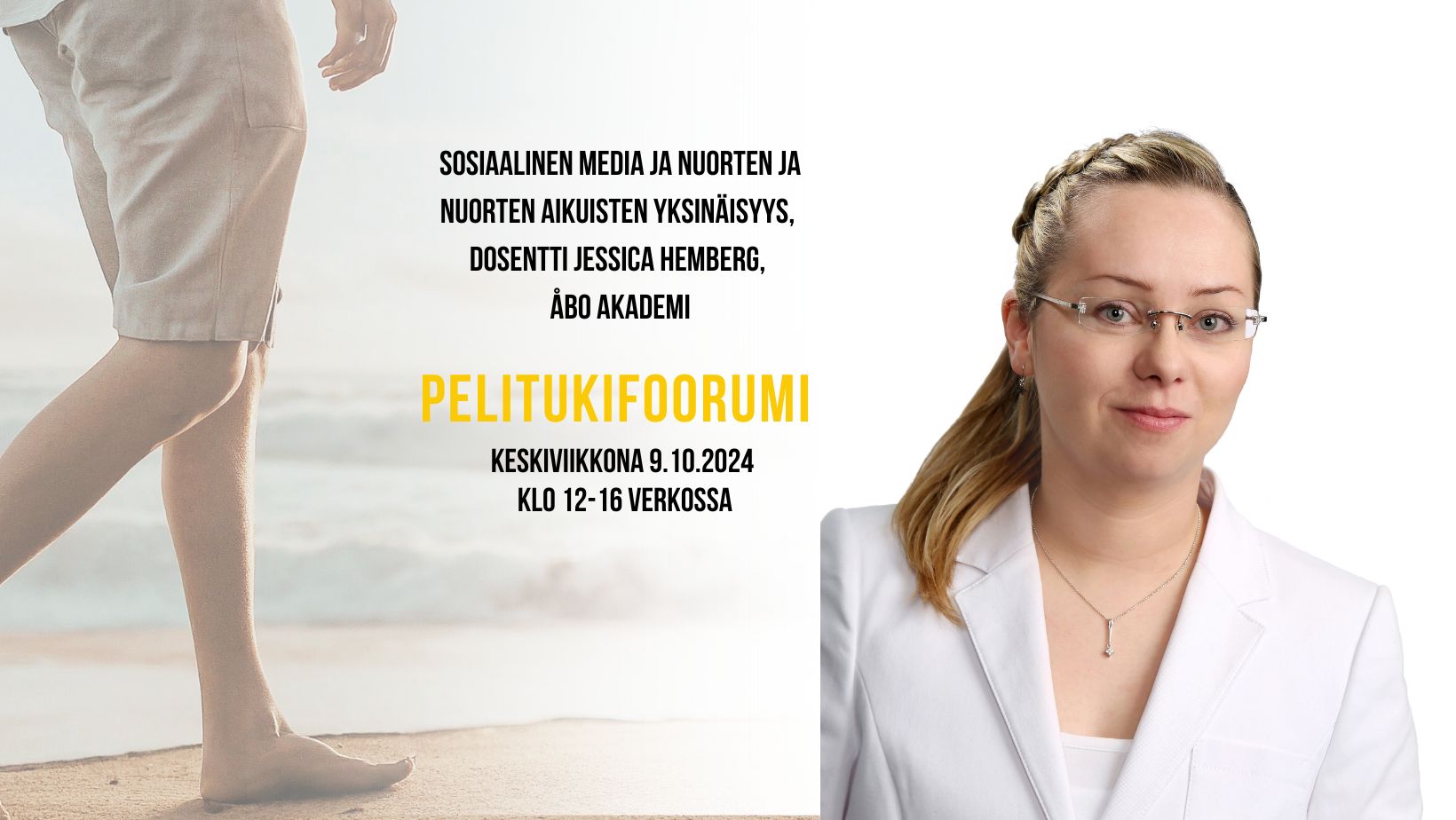 Tervetuloa Pelitukifoorumiin kuuntelemaan dosentti Jessica Hellbergin puheenvuoroa 9.10.2024 klo 12-16.